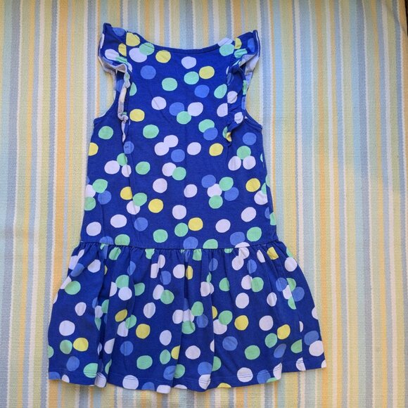 Gymboree Blue knit polka dot dress size Medium - Picture 7 of 9